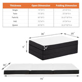 Sweetcrispy Tri-fold Memory Foam Mattress - 3 Inch Twin Size Portable Bed Pad, Foldable Floor Mat, Collapsible and Washable Cover with CertiPUR-US Certified, for Travel & Camping & Yoga Sweetcrispy