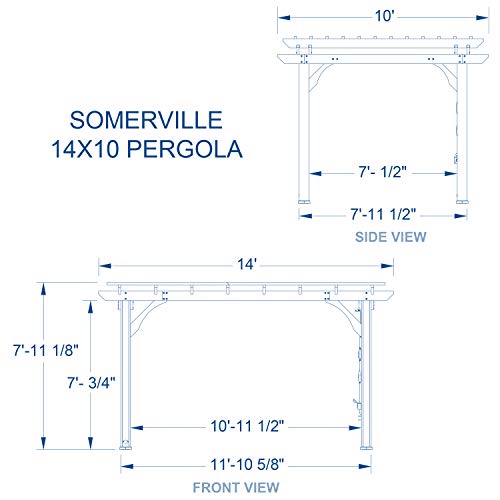 Backyard Discovery Somerville 14 x 10 All Cedar Pergola, Durable, Quality Supported Structure, Snow and Wind Supported, Rot Resistant, Electrical Outlet with USB, Deck, Garden, Patio Backyard Discovery