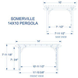 Backyard Discovery Somerville 14 x 10 All Cedar Pergola, Durable, Quality Supported Structure, Snow and Wind Supported, Rot Resistant, Electrical Outlet with USB, Deck, Garden, Patio Backyard Discovery