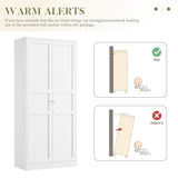 RAVIGIN Metal Storage Cabinet,71" H Pantry Cabinet with 2 Doors and 5 Adjustable Shelves,6 Tier Tall Kitchen Storage Cabinets for Kitchen,Pantry,Living/Study/Laundry Room(White) RAVIGIN