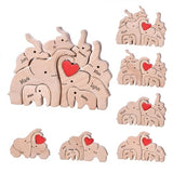 Personalized Wooden Bear Puzzle with 2-8 Names Custom Family Name Puzzle Customized Wooden Puzzle Gifts for Christmas JOBFLY