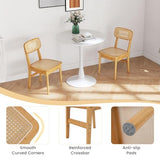 Giantex Rattan Dining Chairs Set of 2, Boho Cane Kitchen Chairs, Max Load 300 Lbs, Bamboo Armless Dining Room Chairs Giantex