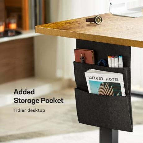 Marsail 40x24 Electric Standing Desk - Adjustable Height Computer Desk with Memory Presets, Storage Bag & Cable Management for Home Office & Gaming Workstations Marsail