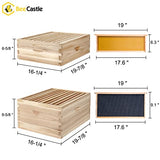 BeeCastle 10-Frame Complete Bee Hives and Supplies Starter Kit, Beehives for Beginners with Beehive Frames and Waxed Foundations (2 Deep Bee Boxes & 2 Medium Super Bee Boxes) BeeCastle