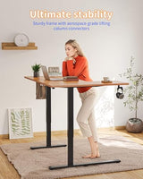 YIHAYO Reversiable L-Shaped Electric Standing Desk, 59 Inches Stand Up Corner Desk, Sit and Stand Up for Work Office Home, Ergonomic Rising Computer Table with Splice Board, Rustic Brown YIHAYO