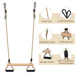 Wooden Trapeze Swing Bar with Gym Rings for Children's Swing Set Indoor Outdoor Garden,Yard,Playground YAERSI