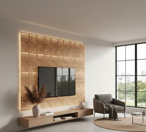 Hanging Wooden Room Divider Panels – CNC Cut Birch Plywood | Decorative Wall Partition | 12 Panels Set Generic