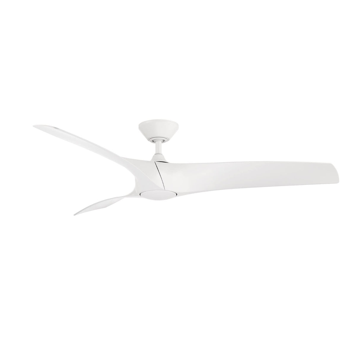 Zephyr Smart Indoor and Outdoor 3-Blade Ceiling Fan 52in Matte White with Adjustable CCT 2700K-3000K-4000K-5000K LED Light Kit and Remote Control works with Alexa, and iOS or Android App Modern Forms