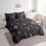 Erosebridal Bull Skull 7 Pcs Comforter Set Full Boho Bedding Ethnic Horns Bohemian Bed in A Bag Black Brown Tribal Symbol Mysterious Aztec Bedroom Decor Abstract Geometric Sheet Set for Men Boys Erosebridal