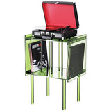 solaround Acrylic Record Player Stand, with Vinyl Storage, Clear Acrylic Side Table, (Green) solaround