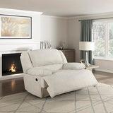 Lexicon Manual Reclining Chair-Textured Microfiber Wall Hugger Recliner, Tab Pull Reclining, Pillow Top Arms, for Living Room/Theater Seating/Apartment, Easy Assembly, Vanilla Beige