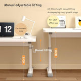 YHdtUO Standing Desk Adjustable Height, Manual Crank Stand Up Desk, White Computer Desk, Carbon Steel Table Legs, Home Office Desk, 1.5 Cm Thick Panel,One Color-120x60cm/47.2x23.6in YHdtUO