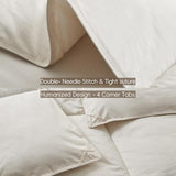 puredown® Goose Feather Down Fiber Comforter Full/Queen Size - 100% Organic Cotton Cover All Season Duvet Insert, Breathable Fluffy Warmth Hotel Luxury Bedding Comforter (88"x90") puredown