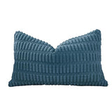 OTOSTAR Corduroy Decorative Throw Pillow Covers 16x24 Inch Super Soft Boho Striped Rectangle Pillow Covers Case Modern Cushion Covers for Sofa Couch Bedroom Car Decor Teal OTOSTAR