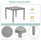 Harper & Bright Designs Modern 5-Piece Wooden Dining Table Set for 4, Grey Square Kitchen Table & 4 Upholstered Seating Chairs, Acacia/Birch Veneer, Space-Saving Design for Dining Room & Small Spaces Harper & Bright Designs