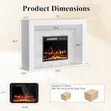 Weyderk 50 inch Electric Fireplace with Mantel, Fireplace TV Stand with 23" Insert Heater for Living Room Bedroom, 12 Flame Colors, Remote Control, Touch Screen, Timer, Weathered Stone Weyderk