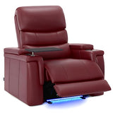 MCombo Triple Motors Power Recliner Chair with Power Headrest & Lumbar Support for Living Room, Home Theater Seating with Armrest Storage, Tray Table and Dual Charging Ports HTS708 (Red)