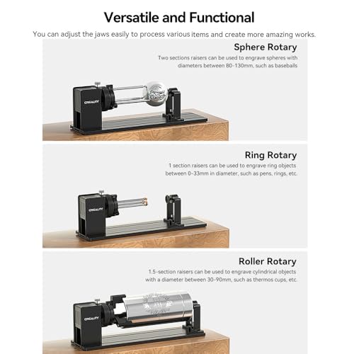 Creality Laser Rotary Roller Pro for Falcon A1 Laser Engraver，Suitable for Engraving Cylindrical Objects, Rotary Kit with M6 Raiser for Falcon A1 Skouphy