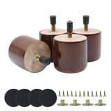 Savagrow Round Wooden Furniture Legs 2 Inch Wooden Replacement Legs for Furniture Sofa Table Cabinet Set of 4 (Brown) Savagrow