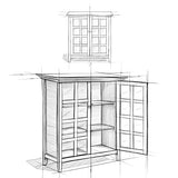 SIMPLIHOME Acadian SOLID WOOD 39 inch Wide Transitional Medium Storage Cabinet in Natural Aged Brown, with 2 Tempered Glass Doors, 4 Adjustable Shelves SIMPLIHOME