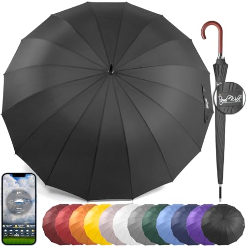 Royal Walk Large Umbrella for 2 Persons - 54 Inch Automatic Open, Wind Resistant, Fast Drying, Strong 16 Ribs, Travel 120cm Royal Walk