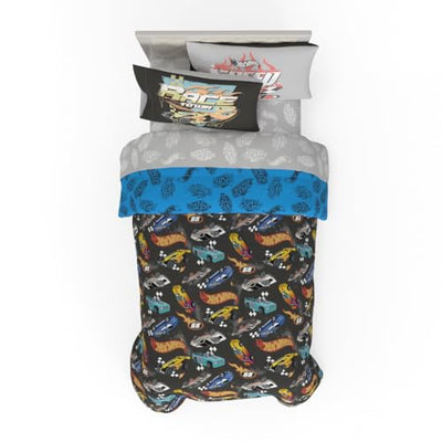 Hot Wheels Kids Bedding Super Soft Comforter and Sheet Set with Sham, 5 Piece Twin Size, (Officially Licensed Product) by Franco
