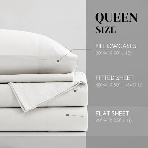 Comfort Spaces 100% Cotton Sheet Set Breathable, Lightweight, Soft with 12" Elastic Pocket Fits up to 14" Mattress, All Season Cozy Bedding, Matching Pillow Case, Twin White 3 Piece Comfort Spaces