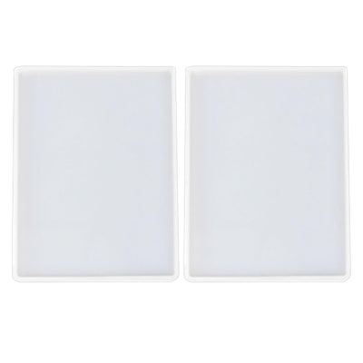 2pcs 7x5 inch Resin Tray Molds, Rectangle Silicone Molds, Flat Concrete Molds Resin Epoxy Silicone Board Molds for Resin Epoxy DIY
