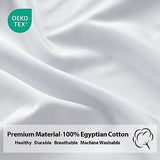 2-Pack Pure Cotton Twin XL Fitted Sheet for Adjustable Bed Split King, 600 TC 16" Deep Pocket Egyptian Cotton Fitted Sheet (2pcs, Twin XL, White) Shunjie.Home
