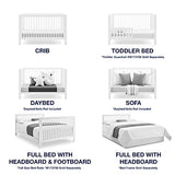 GAP babyGap Charlie 6-in-1 Convertible Crib - Greenguard Gold Certified, Bianca White Delta Children