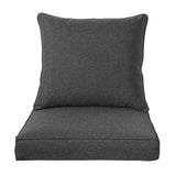 QILLOWAY Polyester Outdoor Chair Cushion Set,Outdoor Cushions for Patio Furniture, All Weather.Charcoal Grey/Black QILLOWAY