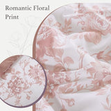 BLOOMHAVEN Queen Comforter Set -7 Pieces Pink Floral Comforter Set for All Seasons, Bed in a Bag Queen with Botanical Flowers Comforter, Sheets, Pillowcases & Shams BLOOMHAVEN