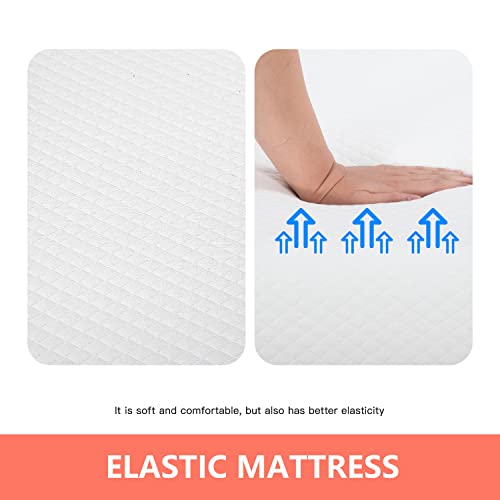 FDW | 5 Inch Twin Mattress | Medium Firm | Gel Memory Foam Mattress | White | Bed in a Box, CertiPUR-US Certified | Pressure Relief, Cooling Ventilated Foam | Washable Removable Cover FDW