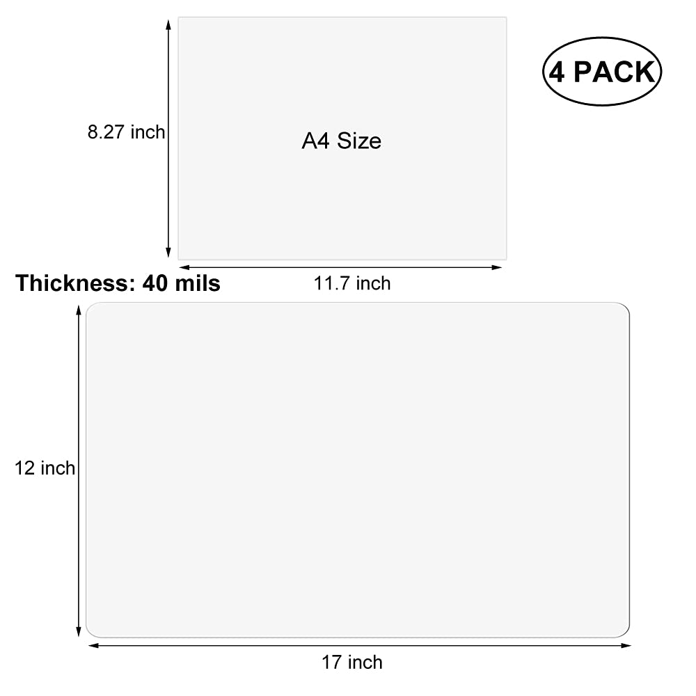 4 Pack Blank Magnetic Car Signs, Rounded Corners Blank Car Magnet Set for Advertise Business, Cover Company Logo (for HOA), Prevent Car Scratches and Dents (12"X 17",11.7" x 8.27")