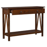 Linon Home Dcor Console Table, 42.01"w x 13.98"d x 30.71"h, Antique Tobacco Linon