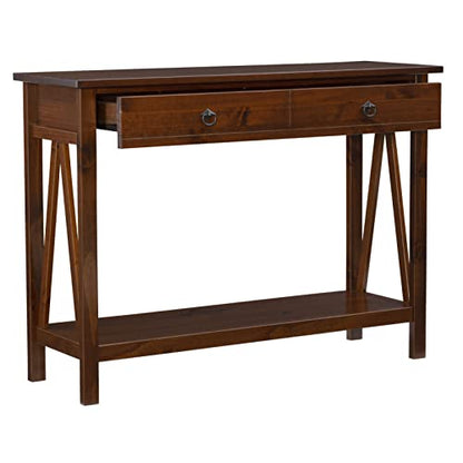 Linon Home Dcor Console Table, 42.01"w x 13.98"d x 30.71"h, Antique Tobacco - WoodArtSupply