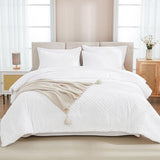Andency White Comforter King Size Set with Sheets - 7 Pieces Boho Bed in a Bag Tufted Bedding Sets Lightweight All Season Bed Set with Comforter, Sheets, Pillowcases & Shams Andency