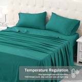 MICORAL Full Bed Sheets Set, Soft Breathable Bedding Sheet Set, Sheets Set with 16" Deep Pocket Design (4 Pieces, Full, Turquoise) MICORAL