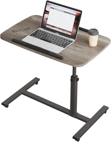 LINGMI Laptop Table Mobile Adjustable Height Portable Desk Notebook Swivel PC Computer Rolling Desk with Wheels, Laptop Stand for Couch Bedside Hospital Bed Table LINGMI