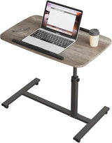 LINGMI Laptop Table Mobile Adjustable Height Portable Desk Notebook Swivel PC Computer Rolling Desk with Wheels, Laptop Stand for Couch Bedside Hospital Bed Table LINGMI
