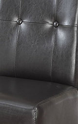 SIMPLIHOME Cosmopolitan Parson Dining Chair (Set of 2), Tanners Brown Faux Leather and SOLID WOOD, Square, Upholstered, For the Dining Room, Contemporary Modern SIMPLIHOME