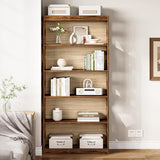 LITTLE TREE 69.9" Vintage Bookshelf, 5-Tier Tall Bookshelves, Cutout Design Vertical Bookcase, Freestanding Storage Display Shelf for Living Room, Bedroom, Study, Office, 1 Pack LITTLE TREE