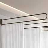 Hanging Room Divider Curtain Rod U Shaped Wall Divider for Privacy Separation Modern Room Separator Curtain Track Metal Space Divider for Bedroom, Fitting Room and Beauty Salon Privacy (Black) Generic