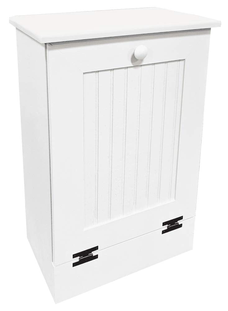 Tilt Out Wooden Trash Cabinet (Solid - Cottage White) Sawdust City