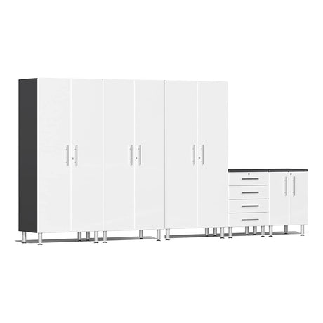 Ulti-Mate UG27050W 5-Piece Garage Cabinet System in Starfire White Metallic White, Grey Ulti-Mate