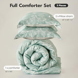 Joiedomi Full Size Comforter Set, Sage Green 3 Pieces Floral Full Bedding Set for Girls Bed with 1 Soft Reversible Botanical Comforter and 2 Pillow Shams, Bed in a Bag for All Seasons Joiedomi