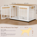 Heavy Duty Dog Crate Furniture for Large Dog, 48 Inch Decorative Pet House End Table, Extra Large Wooden Cage Kennel Furniture Indoor OLYMSOLD