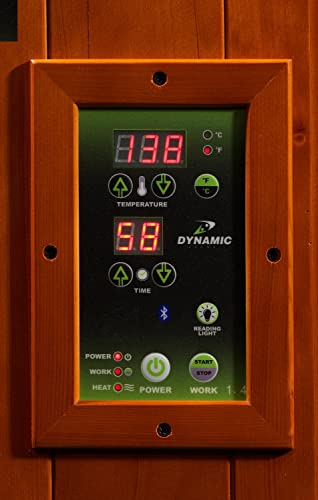 Dynamic Santiago Elite Honey Stain Finish 2-Person Ultra Low EMF (Under 3 MG) FAR Infrared Sauna, Curb Side Delivery DYNAMIC SAUNAS