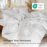 Bedsure Boho Duvet Cover Queen Size - White Breathable & Soft Boho Bedding, Machine Washable Comforter Cover for All Seasons, Includes 1 Duvet Cover 90"x90" with 2 Pillow Shams & Zipper Closure Bedsure