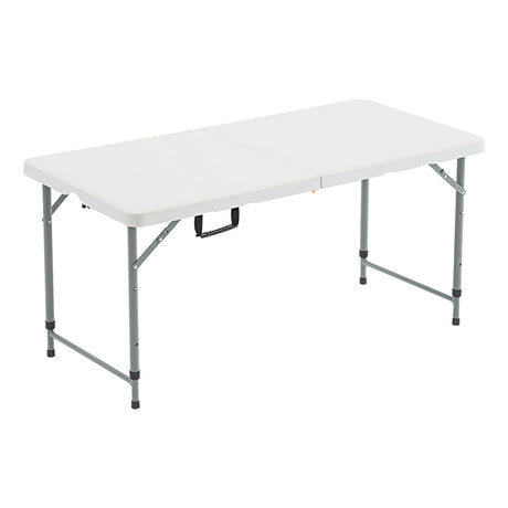 Nazhura 4 Foot Foldable/Folding Table Heavy Duty, Durable and Portable for Dining Picnic and Party (White, 4 Foot Table Cloth Included) Nazhura